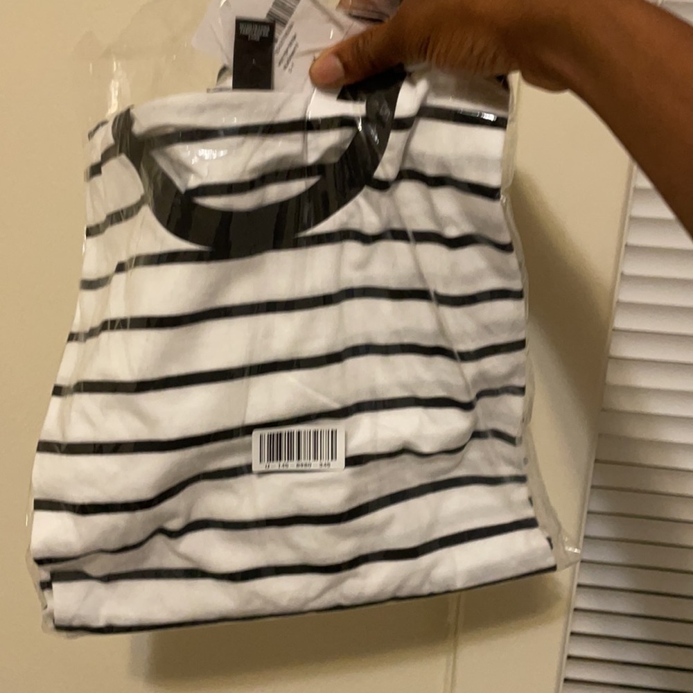 Premium White & black striped T-shirts